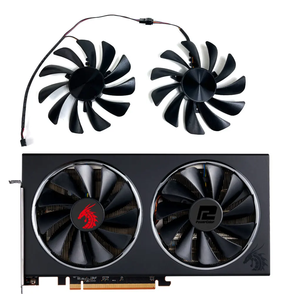 Nuova Ventola Muslimate Fdc10U12S9-C Rx 5700, 5700Xt Gpu, Per Ventola Di Raffreddamento Della Scheda Video Powercolor Red Dragon Radeon Rx 5600Xt, 570