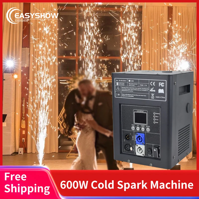 

EASYSHOW Built-in Signal DMX/Wireless Remote 600w 1.5-5M Cold Spark Firework Machine for Wedding Party Home