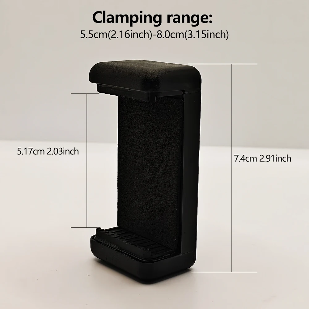 1/4" Aluminum Tripod Hot Shoe Mount Metal Flash Bracket With Phone Clip Holder for GoPro Action Camera Smartphone DSLR Cameras