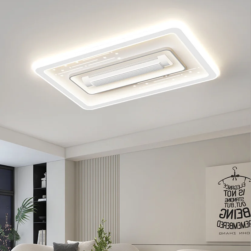 Ceiling Fan Light Indoor Living Room Modern Remote Control Iron Material LED Bladeless for Home Decoration ceiling fan,led ceiling fan lights,led fan light