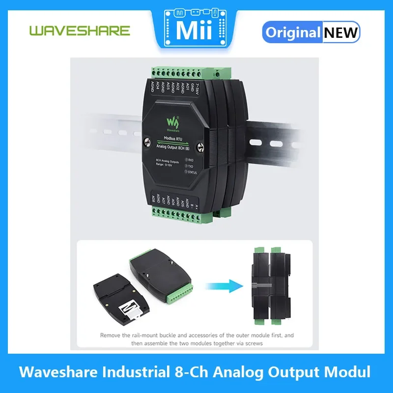 Waveshare  Ƴα  , 12 Ʈ DA ȯ, 8 ä   Ǵ   7-36V 