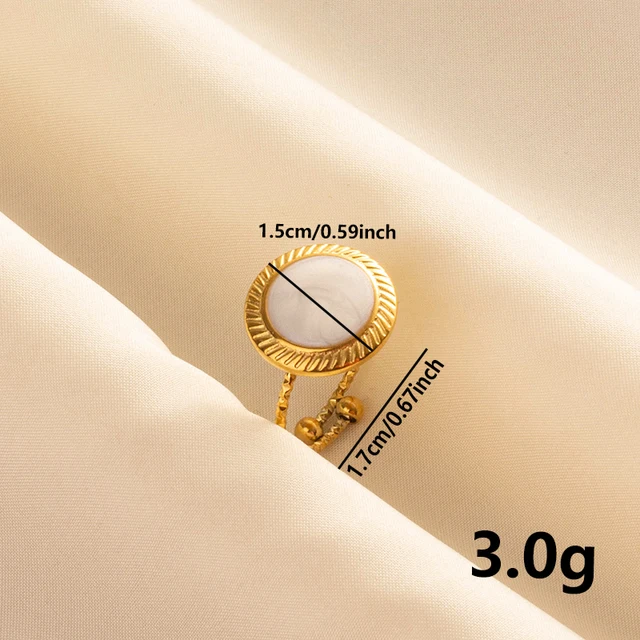 88287-a92d00.jpg Bagues ouvertes bohème en émail blanc, couleur or, luxe, irrégulier, en acier inoxydable, réglable, bijoux de charme pour femmes, cadeaux