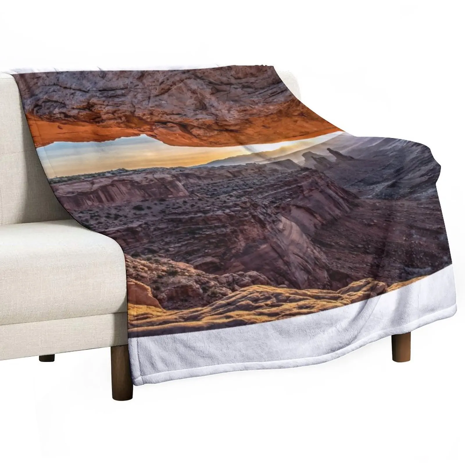 

Sunrise at Mesa Arch Throw Blanket Cute Blanket Decorative Blankets