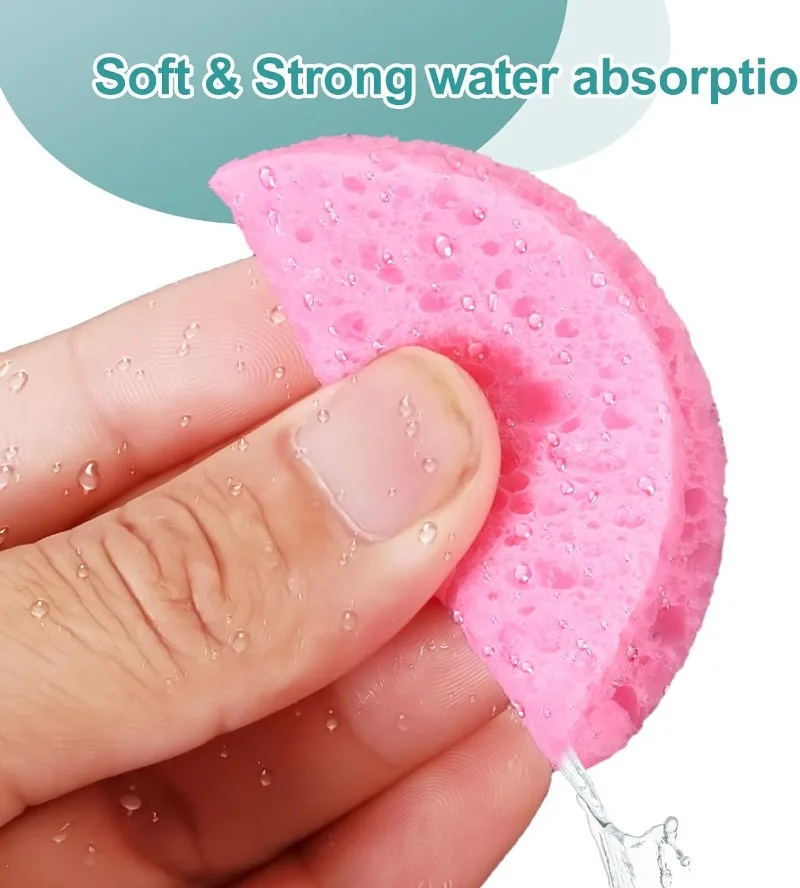 50/20PCSNatural Wood Pulp Sponge for Facial Washing, Foam Sponge for Facial Washing, Cosmetic Sponge for Facial Cleansing