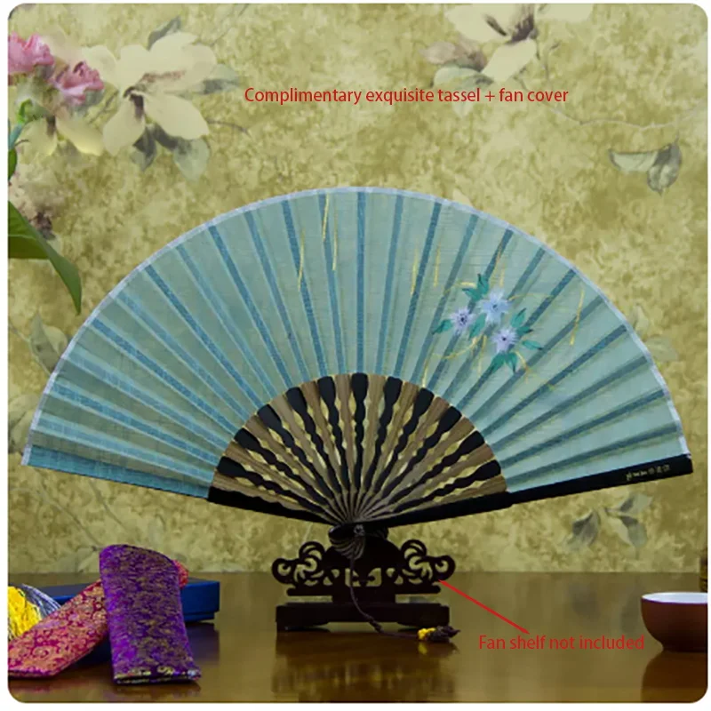 

Hand-painted Silk Fan for Women, Cotton and Linen, Chinese Wind Folding Fan, Classic Hanfu Hand Fan, Daily Bamboo Fan, Dance Fan