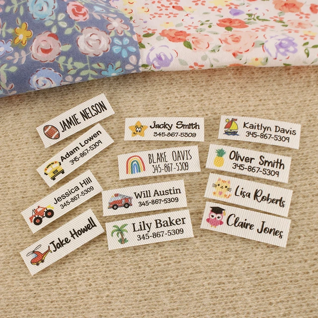 Personalised iron on clothing name labels stickers