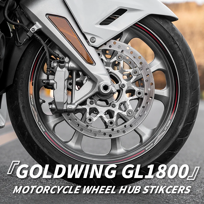 Used For HONDA GOLDWING1800 Motorcycle Rim Decals Of Motor Bike Wheel Hub Accessories Reflective Warning Sticker Kits