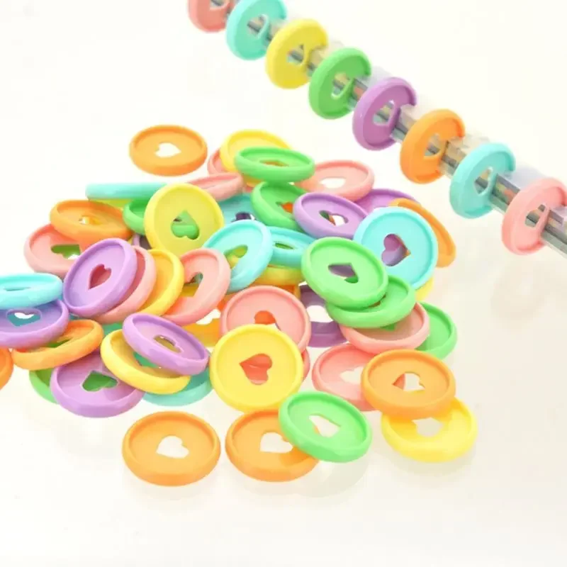 100PCS28MM transparent jelly-colored love plastic binding ring binding plate mushroom hole loose-leaf notebook supplies