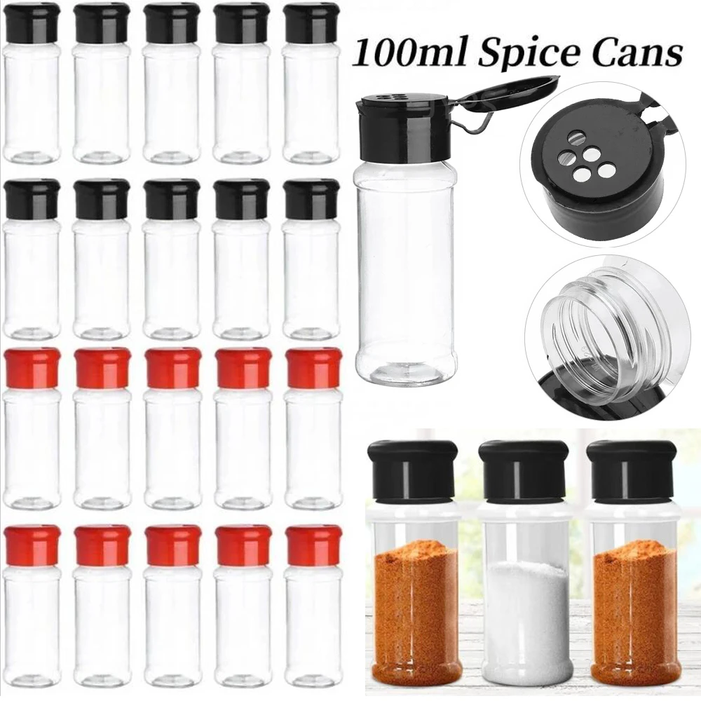 6/10/20pcs Spice Bottle Pepper Black Seasoning Jar Pepper 100ml Bottle Barbecue Condiment Kitchen Gadgets Ingredients Bottling
