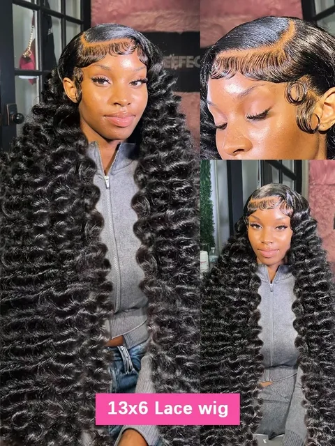 200 Density 100% Human Hair Loose Wave 13x6 HD Lace Frontal Wig 13x4 Curly Deep Wave Lace Front Wigs Wet And Wavy 36 38 40 Inch 5