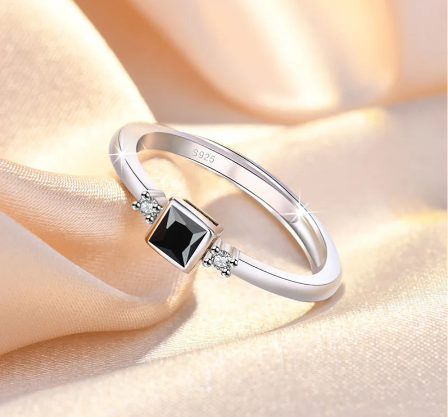 925 Sterling Silber Zirkon Verstellbare Verlobungsringe für Frauen Hochzeit Eleganter Schmuck Damen Accessoires Geschenke R007 – Detail 4