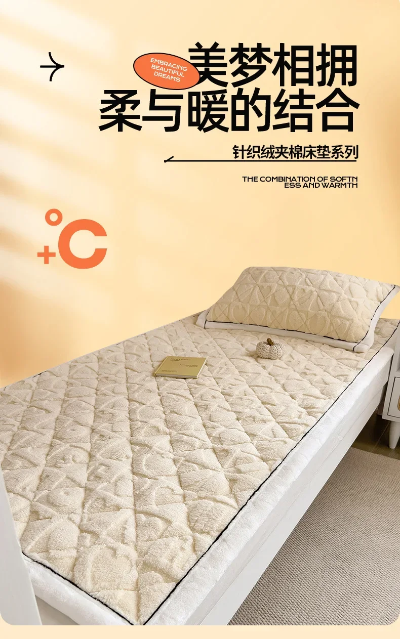 Description Picture 2 of itemWinter Soft Milk Velvet Warm Mattress Topper Home Dormitory Single Double Bed Sheet Thicken Floor Tatami Mat Bedspread Bed Cover