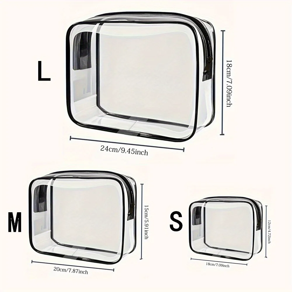 Clear Cosmetic Bag. Adorable hair-stuff design for travel, gym or beach. A perfect gift.