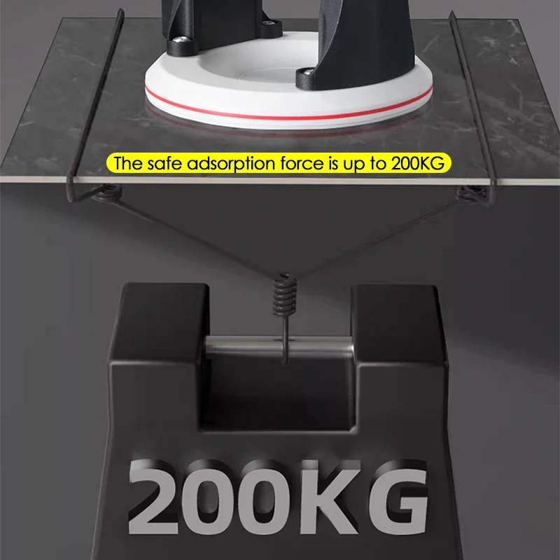 6Inch Electric Vacuum Suction Cup 200Kg Bearing Capacity Heavy Duty Vacuum Lifter for Granite Tile Glass Material Handling Tools
