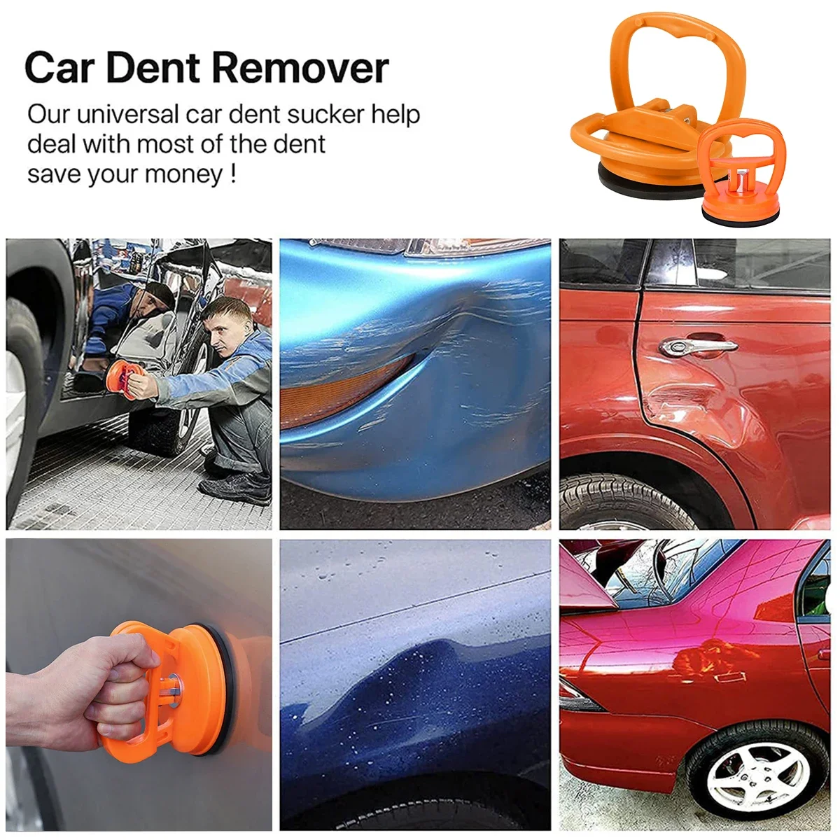 Powerful Suction Cup Handle Lifter Portable Car Dent Puller Auto Small Dent Remover Vehicle Sucker Repair Tool 2Pc 154/33LB car dent remover kit