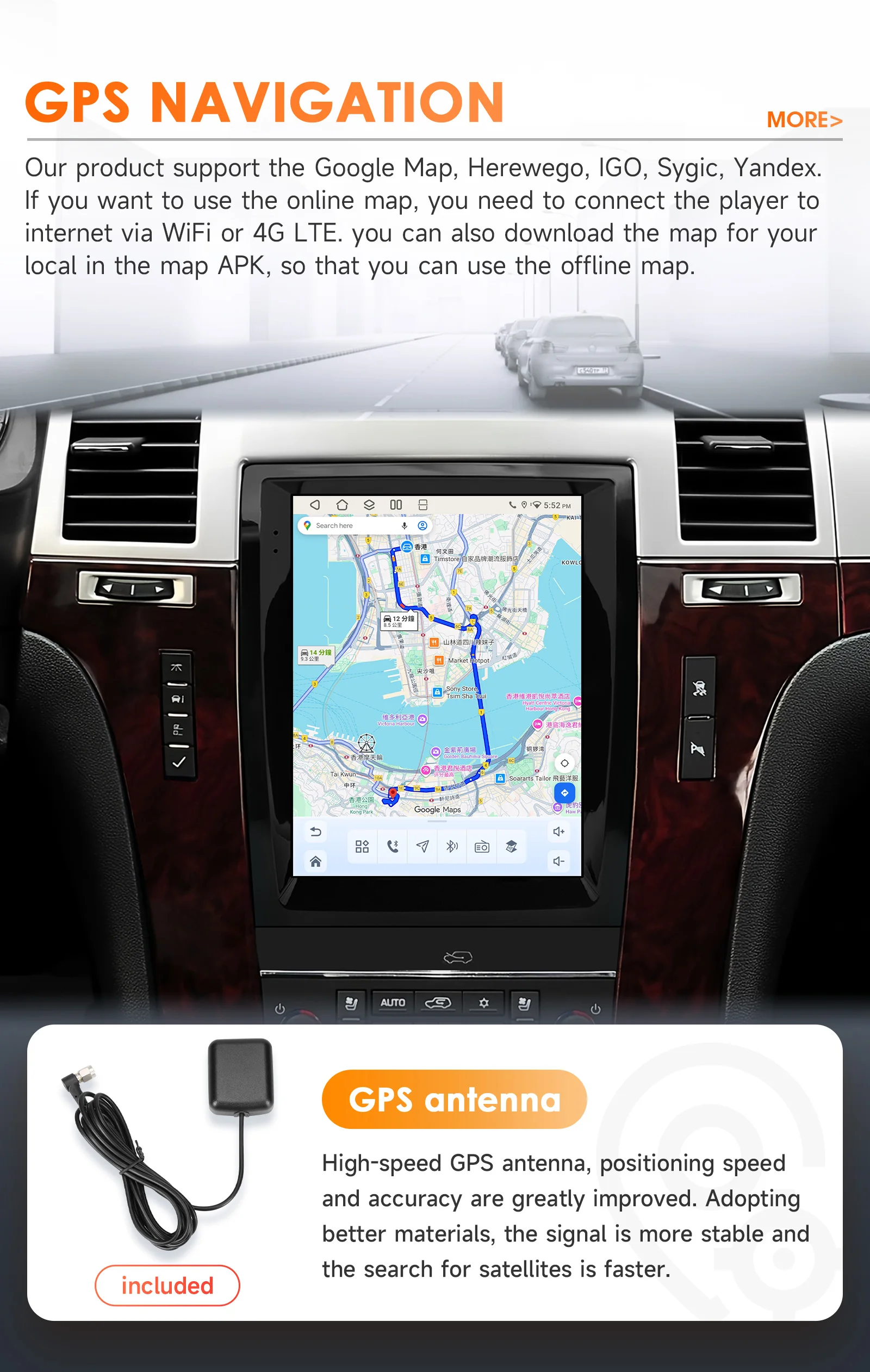 9,7-Zoll-6115-Android-14-Autoradio für Cadillac Escalade/SLS 2007-2014, kabelloses Carplay, 360°-Kamera, Autoradio, GPS, Multimedia-Videoplayer – Detail 34