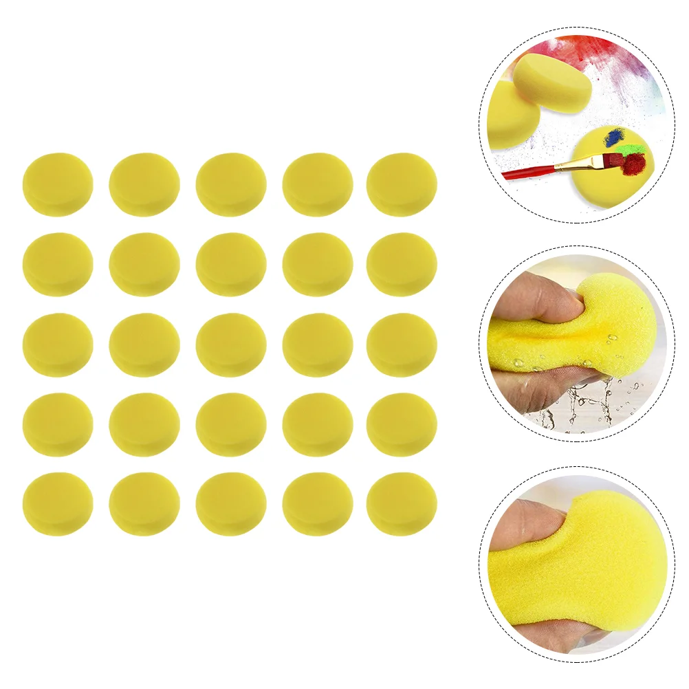 

25Pcs Children Painting Sponges Round Sponge Painting Tools Kid Graffiti Supply