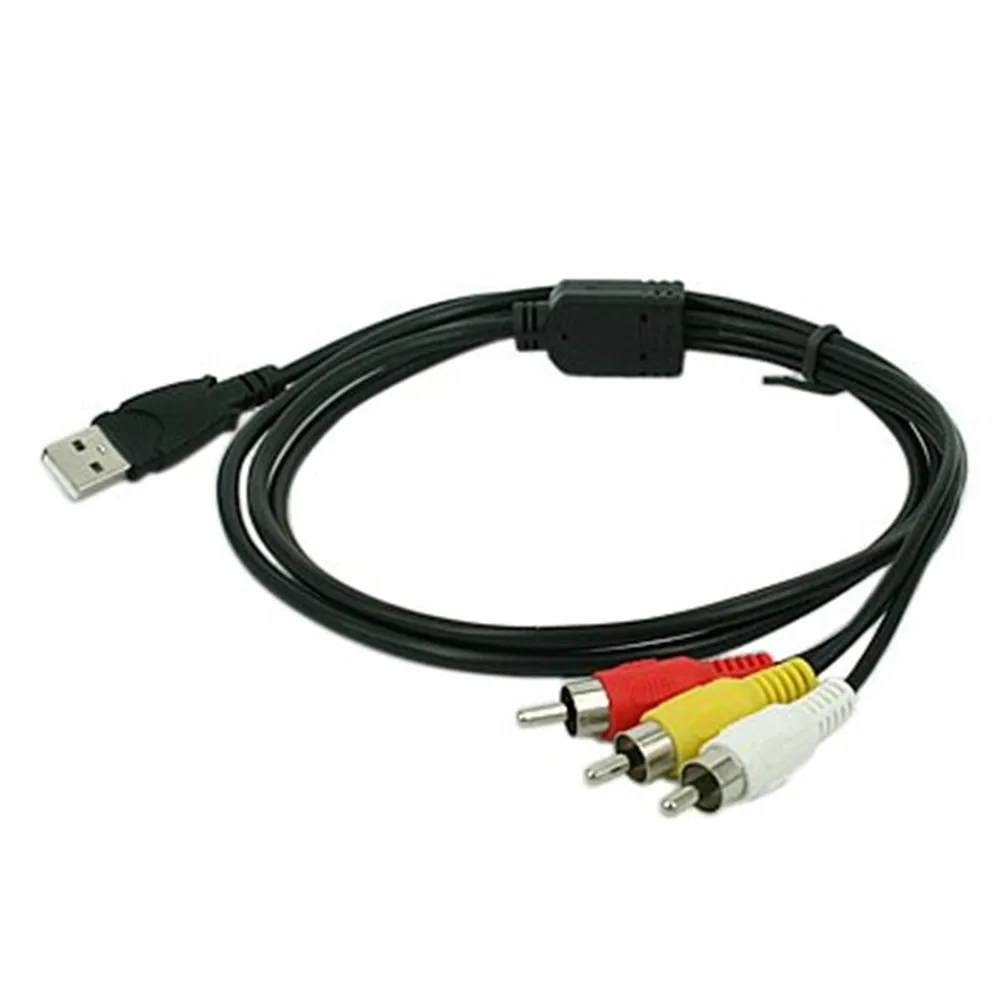 Usb To 3 Rca Phono Red White Yellow Cable Av Audio Video Lead Universal -  Audio & Video Cables - AliExpress