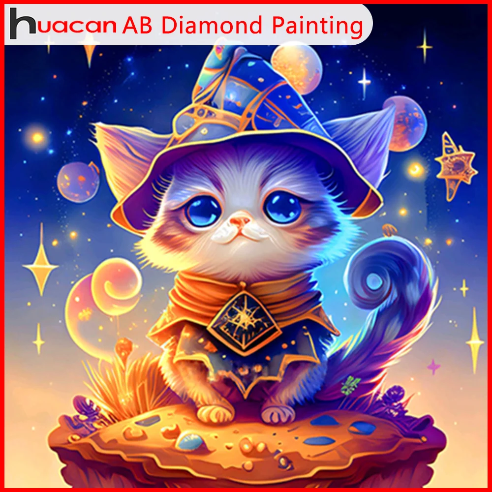 Huacan-Peinture diamant 5d, bricolage, fille, dessin animé