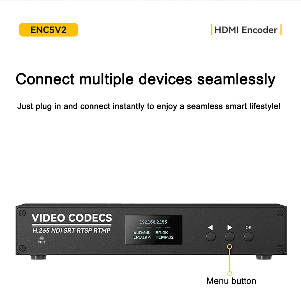 Link Pi ENC5-V2 5-port HDMI Encoder 4K@30fps Decoder 1080P NDI HX SRT RTMP RTSP