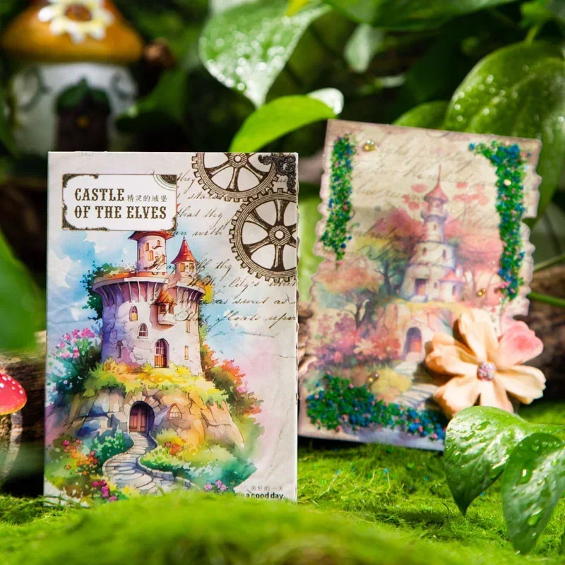 

30Sheets DIY Elf's Castle Series Material Paper Decoration Bottoming Dream Island Handbook Scrapbook Cut Tag Notebooks 110*171MM