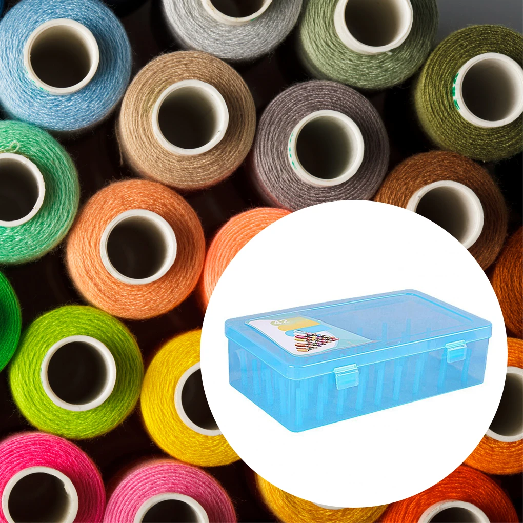 Sewing Thread Box 42 Spools Large Capacity Storage Empty Household Cross-stitch Dust-proof Container Supplies Clear