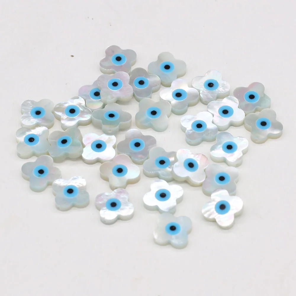 

5Pcs Natural Freshwater White Shellfish Small Flower Eye Shape Beads Charms For Jewelry Making Bracelet Accessories 6mm 8mm 10mm