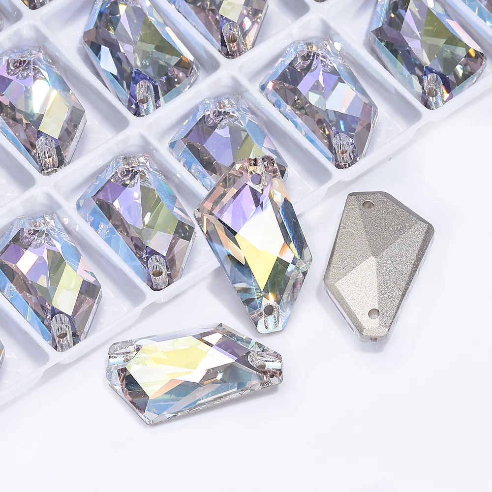 QIYI Strange Rhombus Top Qualität AAAAA Glas Nähen Kristall AB Flatback Nähen Auf Strasssteine Für Handwerk Kleidung Zubehör Kleid – Detail 13