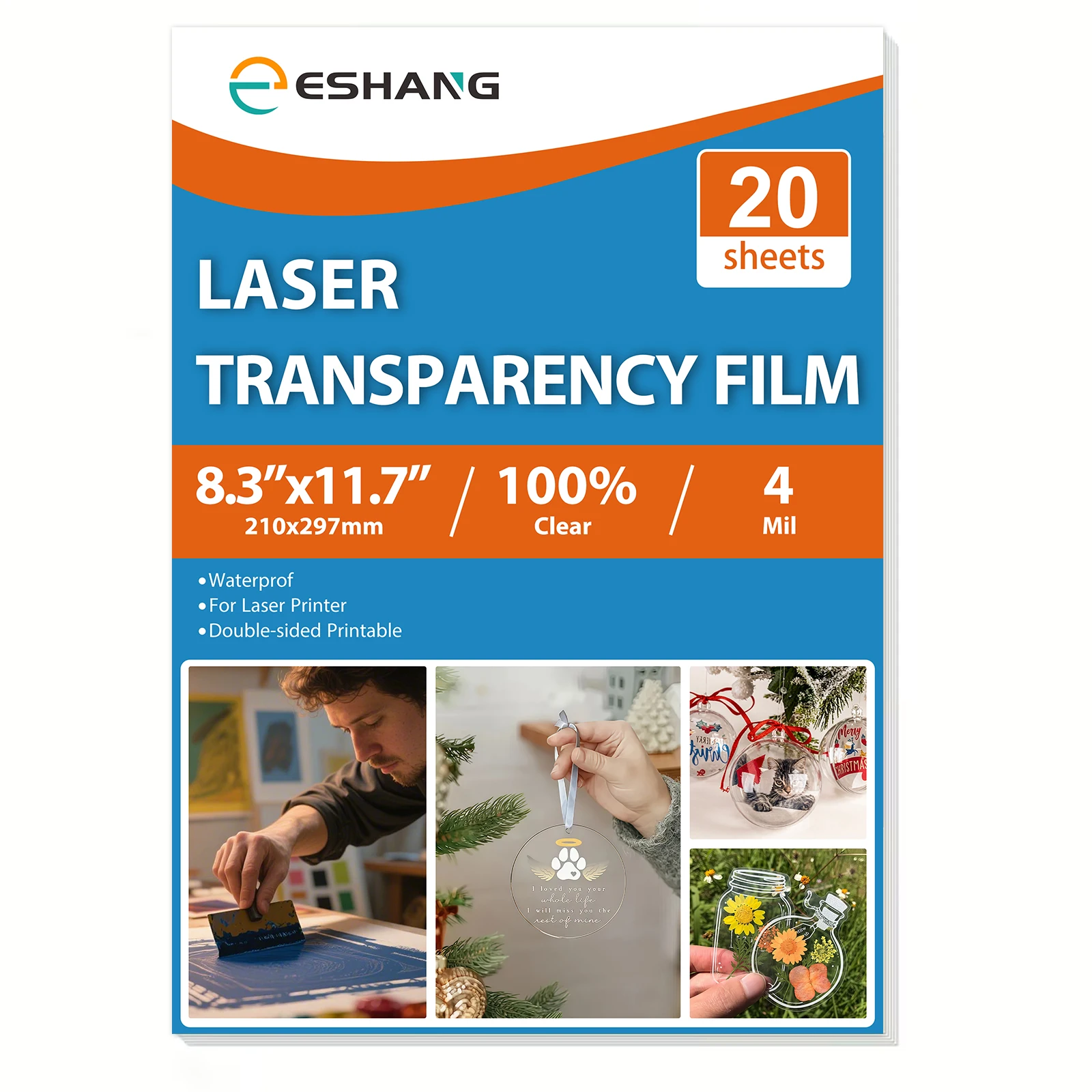 20 Sheets A4 Laser Transparency Film  Transparent Paper Clear Overhead Projector Film for Laser Printer