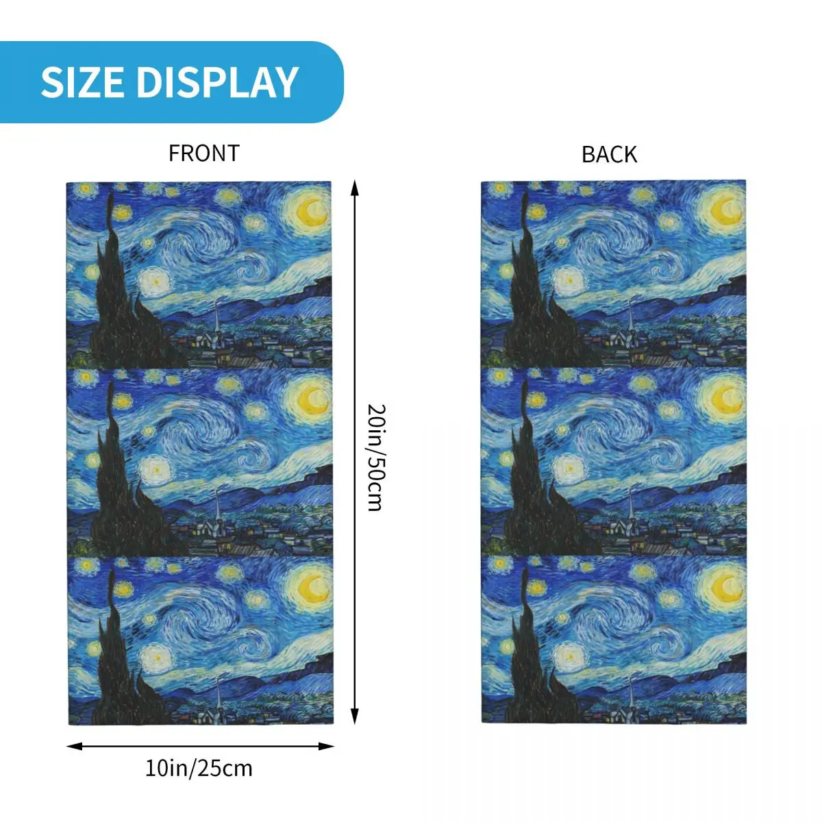 Neck Gaiter Multifunctional Bandana Starry Night Bandana Neck Gaiter Printed Van Gogh Galaxy Balaclavas Mask Scarf Warm Headband Running Men Women Adult Washable