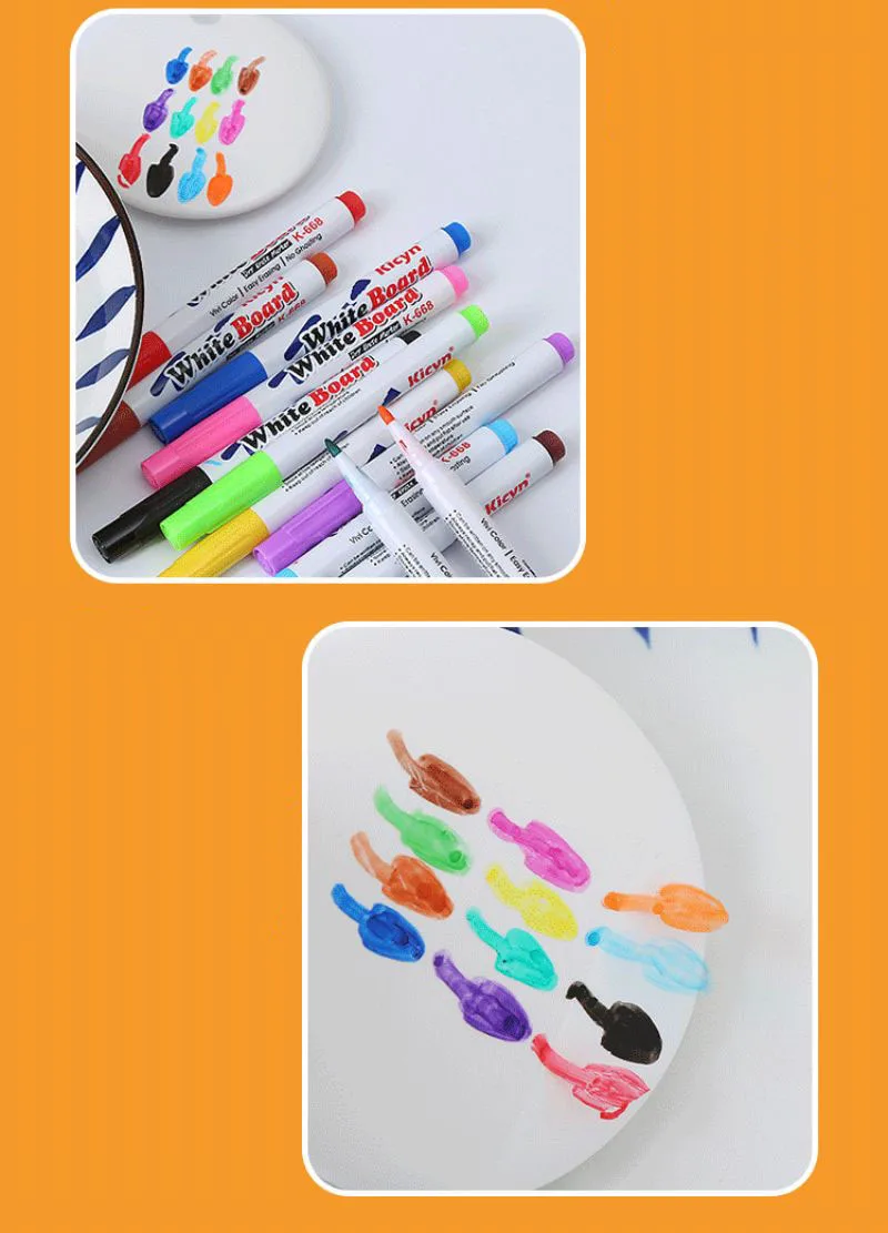 1 Set Lytwtw's wiederbeschreibbares Whiteboard, Schreibwaren, Zeichnen, Kunstschule, Filzspitze, wiederholte Füllung, Whiteboard, wasserlösliche Kreide – Detail 5