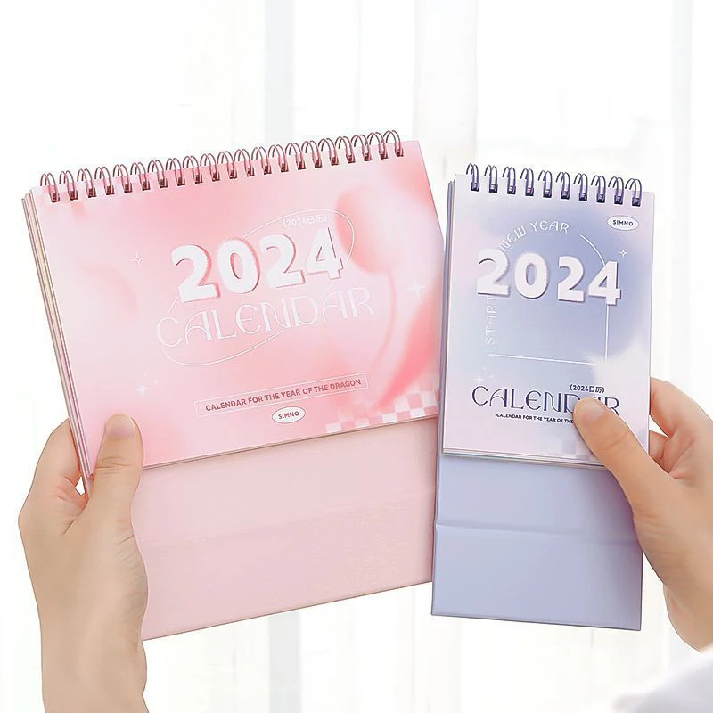 

2024 год креативный минималистичный портативный ежемесячный календарь для записи событий студенческое офисное настольное украшение