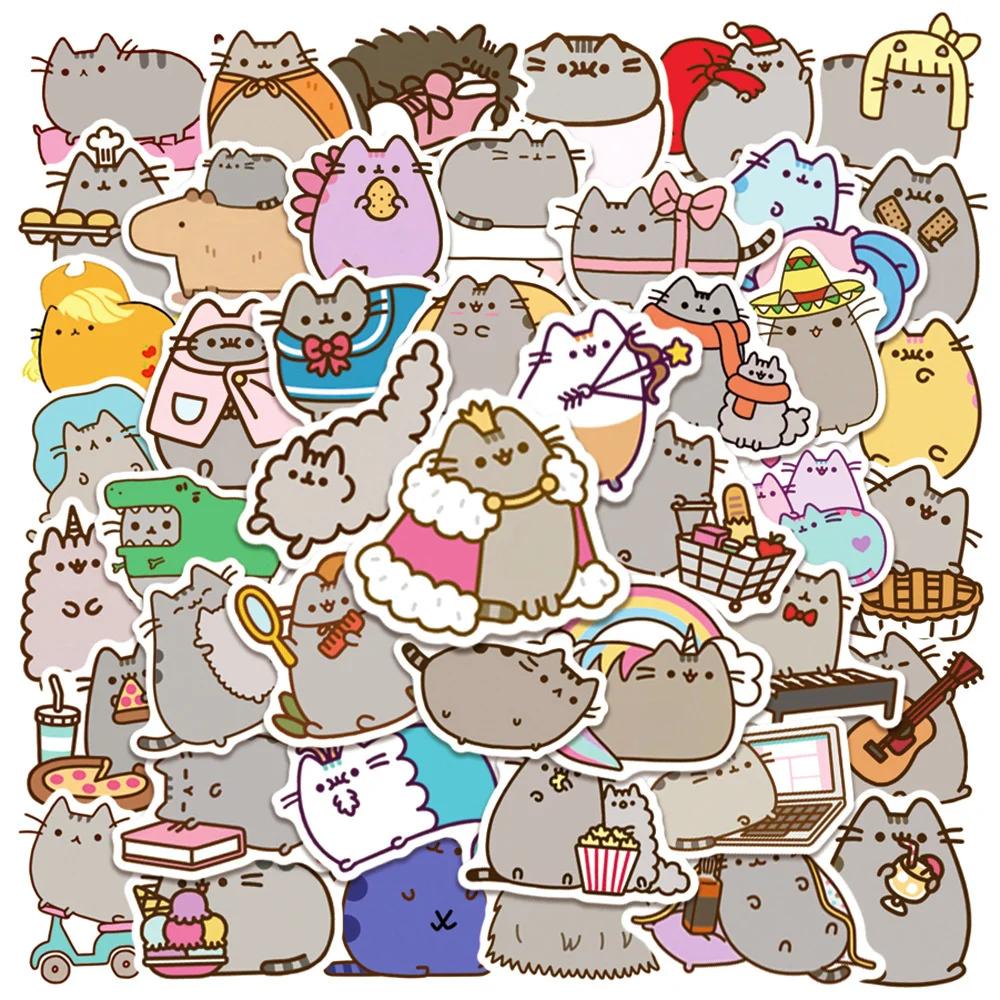 

10/30/50PCS New DIY Fat Cat Sticker Cartoon Graffiti Creative Anime iPad Computer Luggage Guitar Decoration Waterproof Wholesale