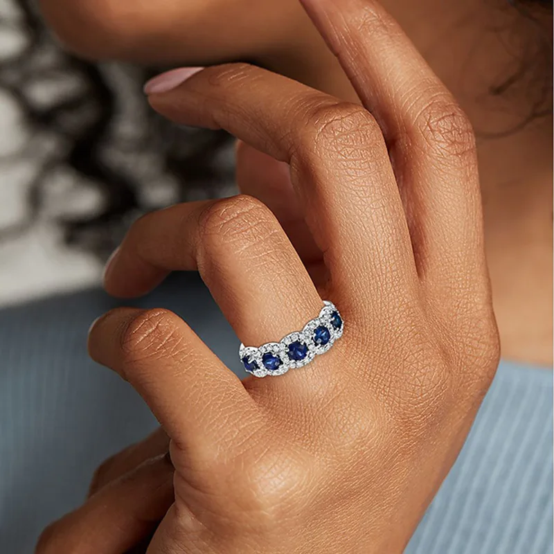 Female Big Crystal Round Engagement Ring 925 Silver Zircon Stone Ring Vintage Wedding Rings For Women wedding rings finger rings engagement rings zircon rings fashion ring crystal rings stone rings