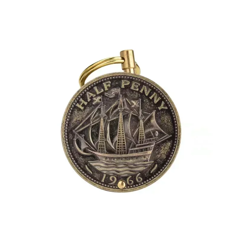 Retro Coin Kerosene Torch Lighter Keychain Mini Portable Flint Griding Wheel Cigarette Lighters Smoking Accessories kerosene lighter cigarette lighter