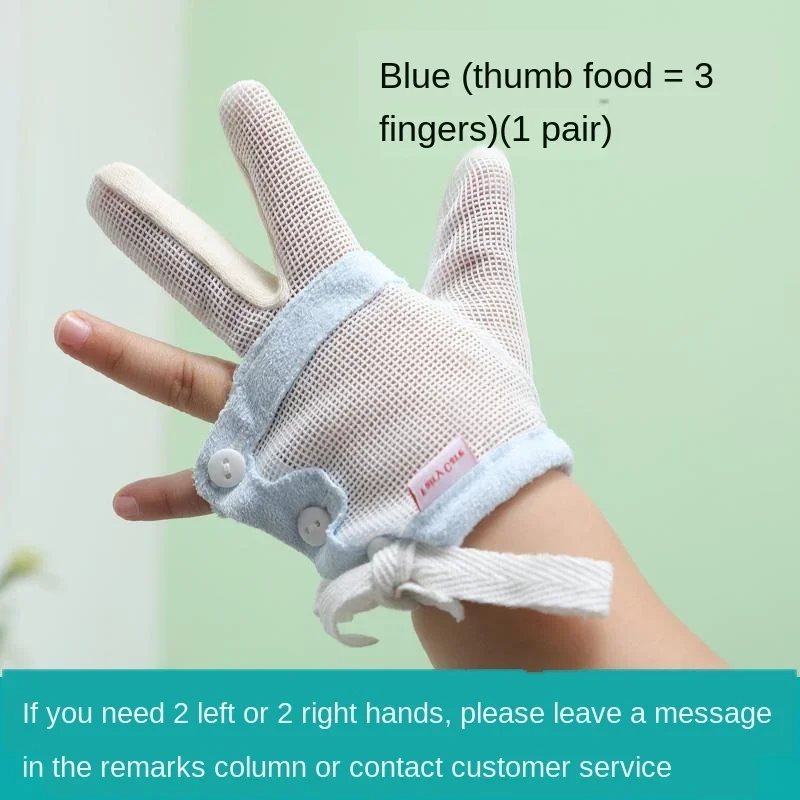 Prevent Hand Sucking Gadgets Middle Index Finger Children Stop Eating Finger Corrector Breathable Thin  Anti-Scratch Face Glove 6