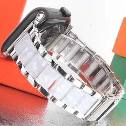 Dual - Tone Adjustable Band for Smartwatch - Unisex Strap Bracelet (Silver White)