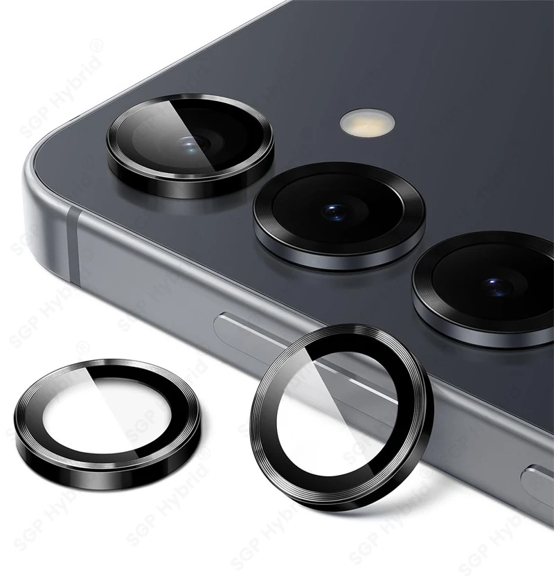 Aluminum Alloy Ring Camera Protectors with 9H Glass Rear Metal Lens Cap