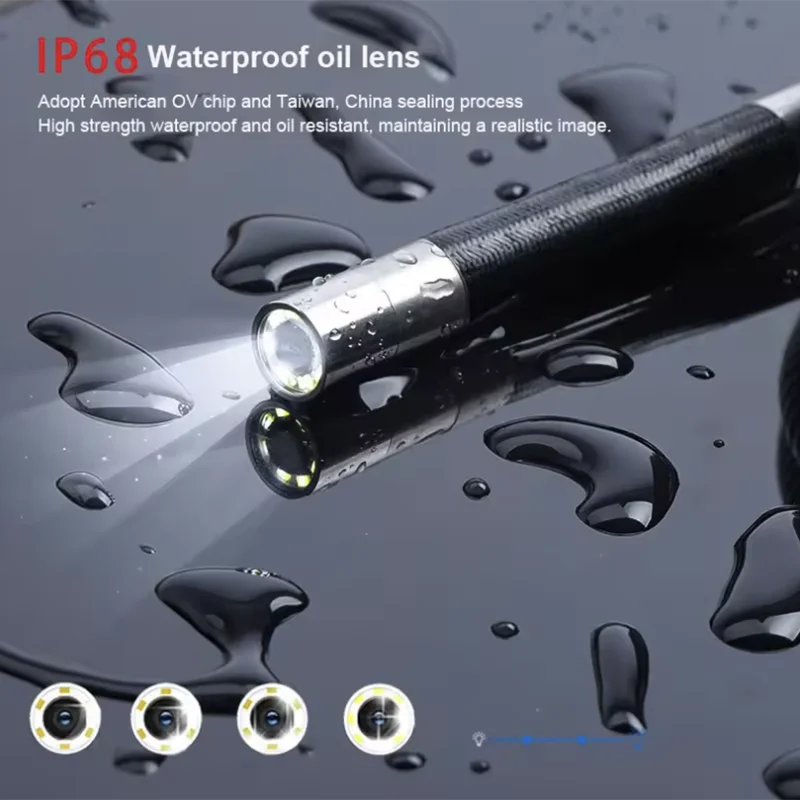 Endoscope Autool Avec écran 4,3" - Caméra Articulée 4 Voies 360°, étanche IP67, Parfait Pour Mécanique Auto & Moto
