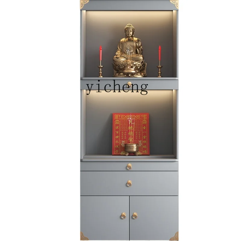 

ZF Будда нишевый двухслойный Новый шкаф в китайском стиле для одежды современный простой стол для домашнего поклонения алтарь шкаф