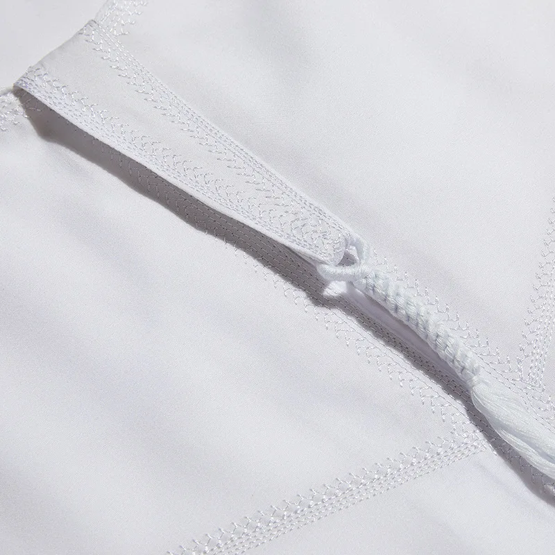 Men's Arabic Jubba Thobe Dubai Omani Saudi Polyester Tassel Traditional Kaftan Loose Muslim Prayer Clothes Islamic Djellaba - Image 3