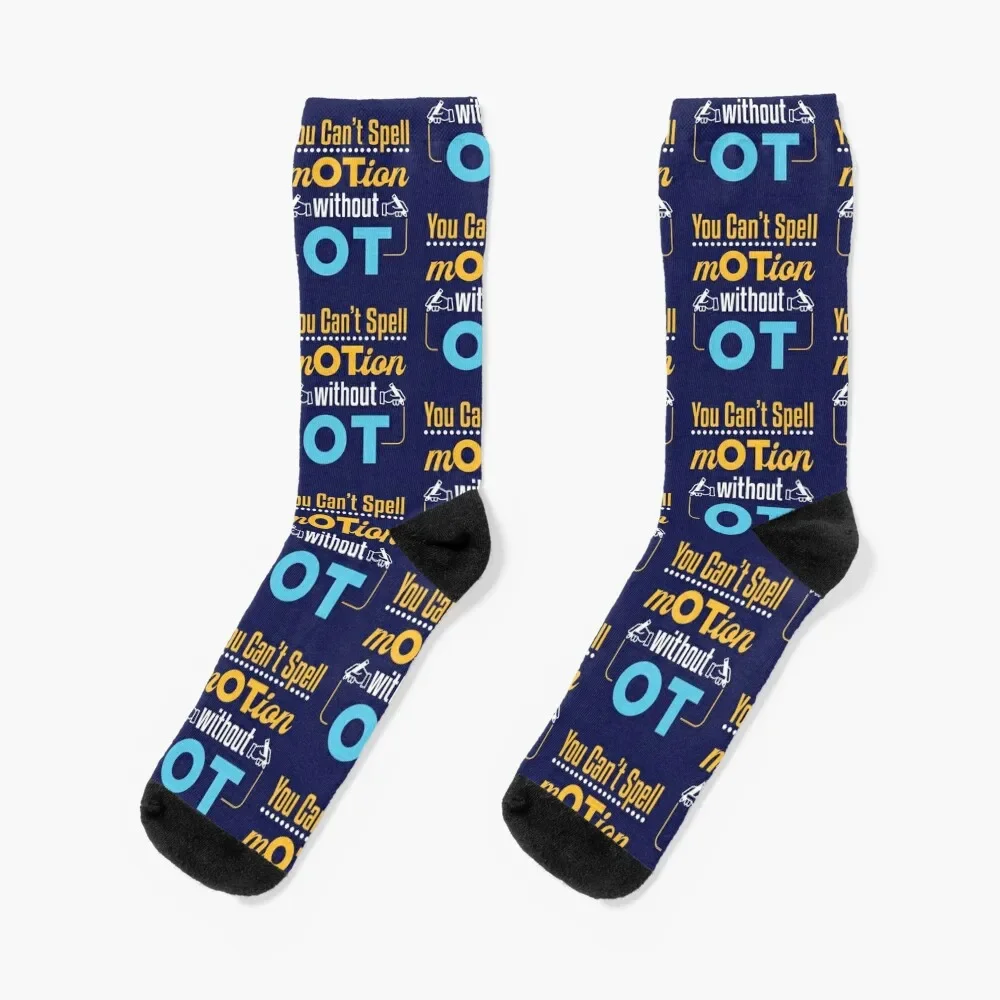 

You Can't Spell Motion Without OT Occupational Therapist Socks luxury hip hop Rugby Woman Socks Men's