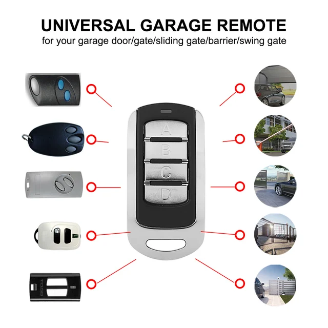 Garage Control Door Remote Control 287MHz 433.92MHz 868MHz Fixed Rolling Code Gate Command Transmitter 280-900MHz Door Opener 6