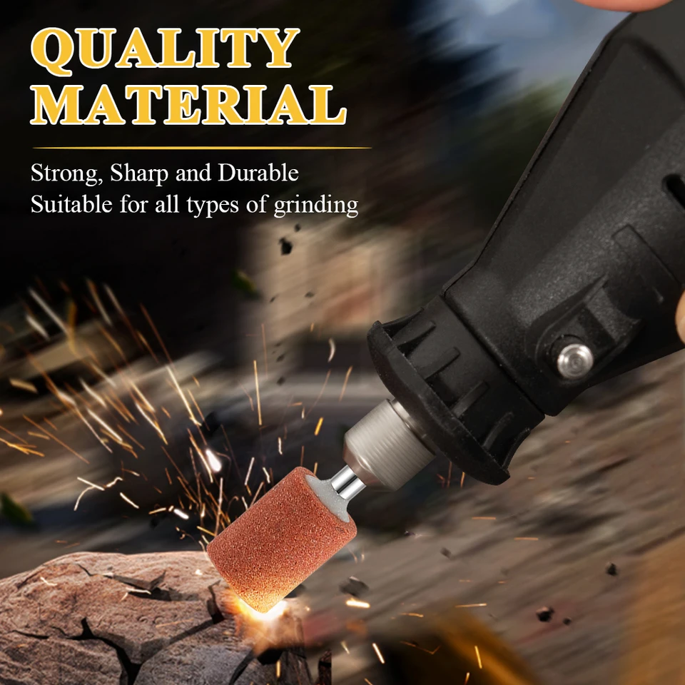 Set 62 Pezzi Pietre E Ruote Abrasive - Per Utensili Rotanti, Grana 120-400, Shank 1/8" - Foto 2