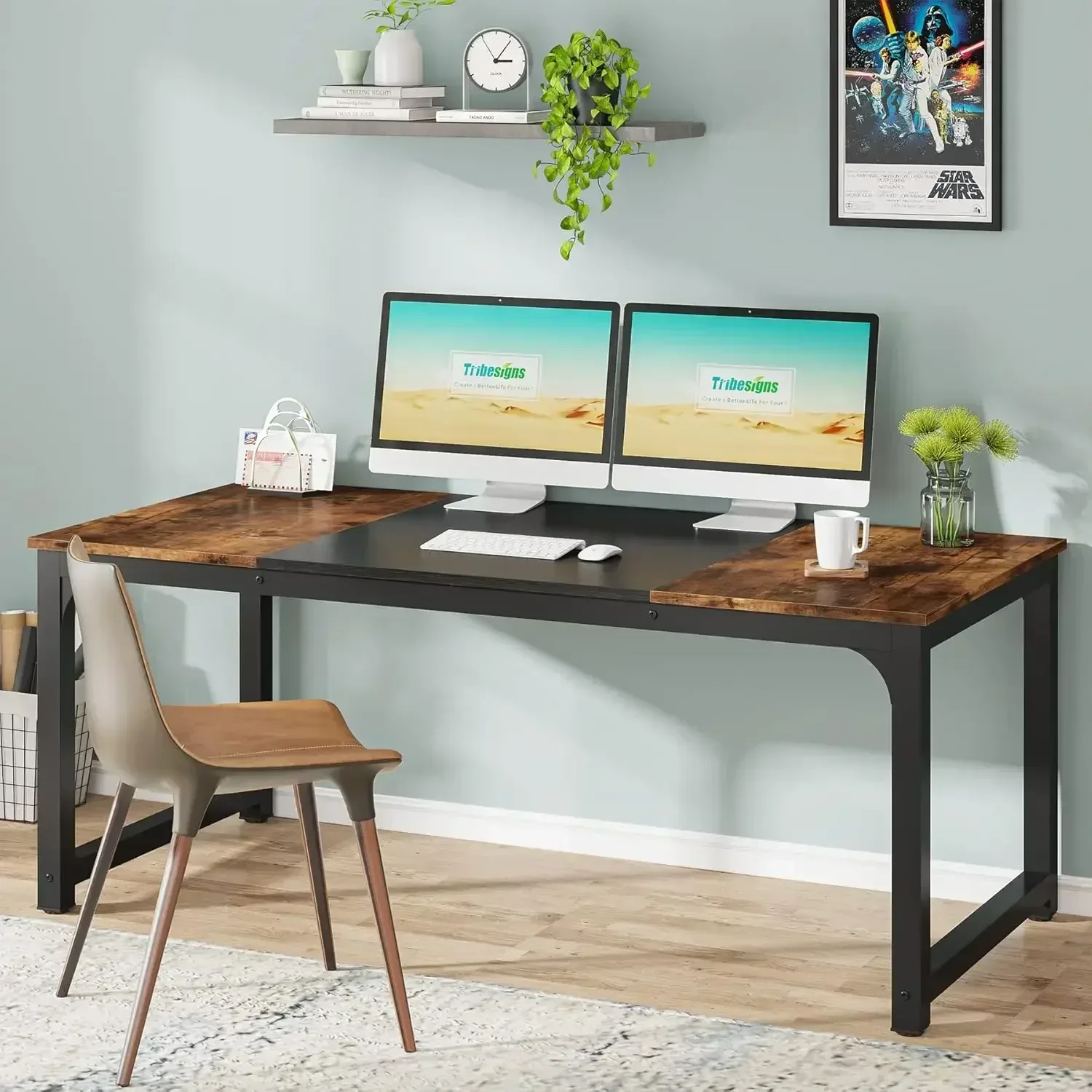 New2025-Modern Computer Desk, 63 x 31.5 inch Large Office Desk Computer Table Study Writing Desk Workstation for Home Office