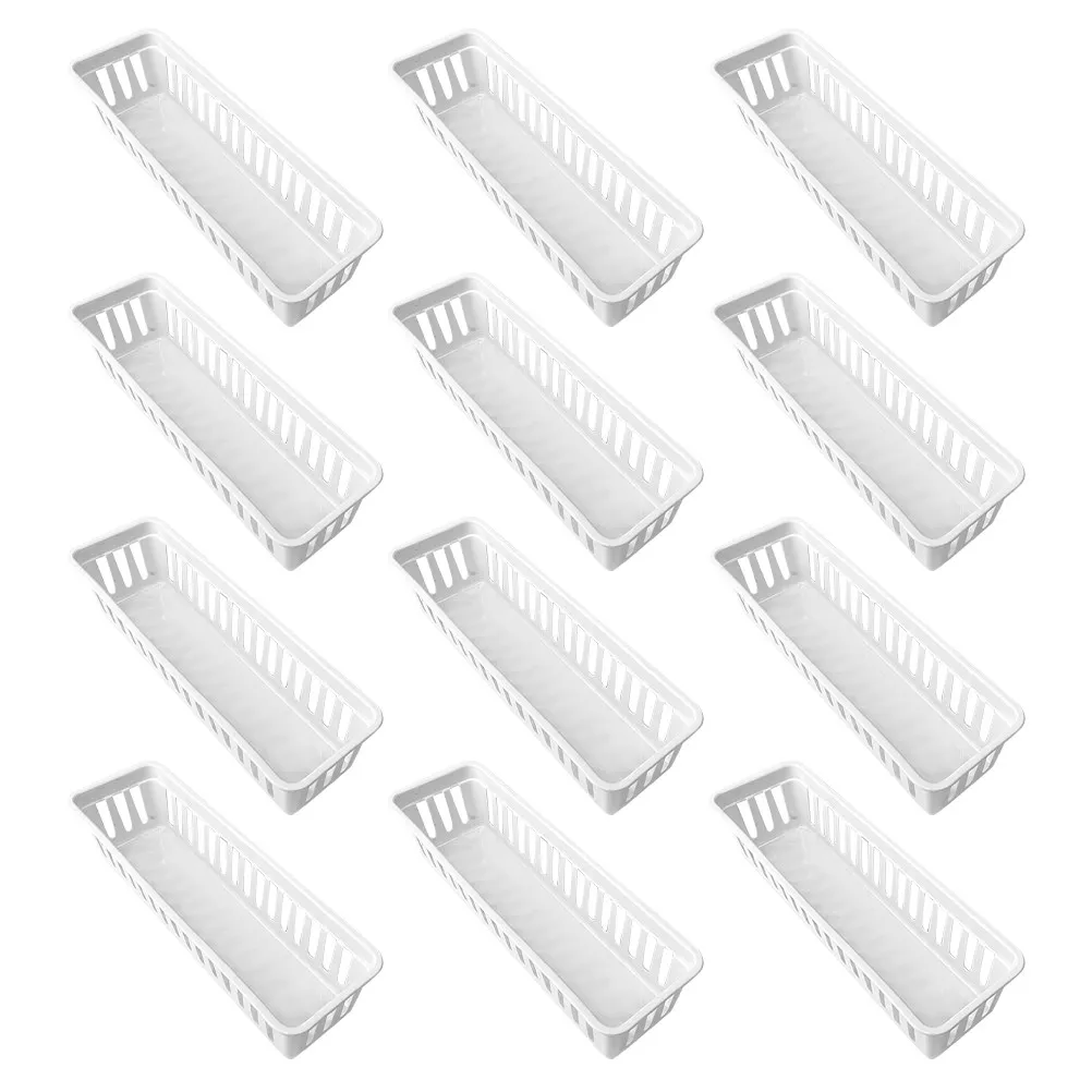 12Pcs 교실 주최자 연필 보관 바구니 플라스틱 책상 문구 홀더 펜 크레용 컨테이너 사무용품 주최자