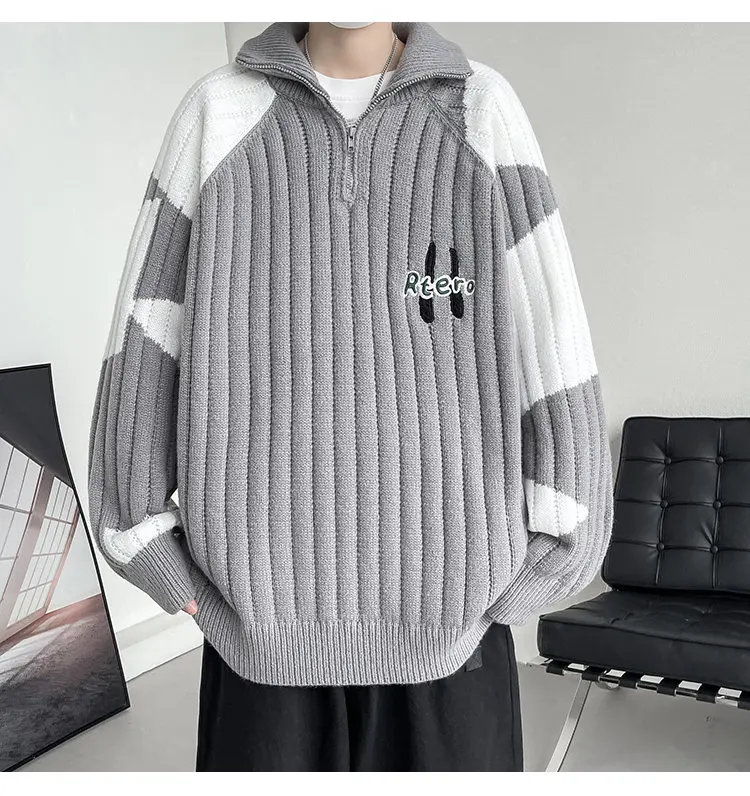 Description Picture 3 of itemMale Jumper Solid Sweater Pullover Knit New in Sweaters Korean Popular Clothes Luxury Clothing Men's Winter Sweater Knitwear