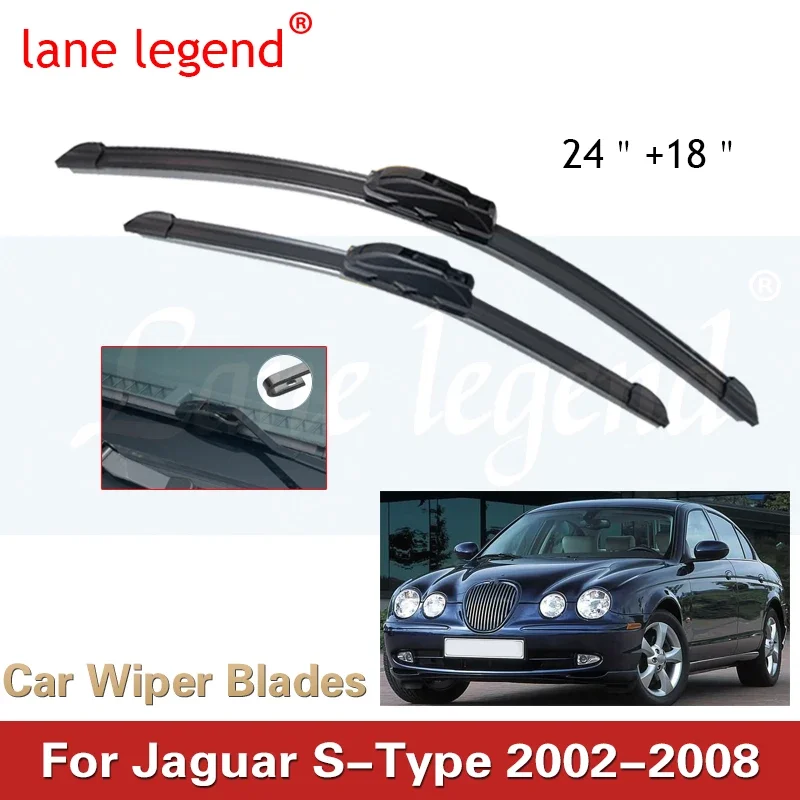 Car Wiper Blade Front Window Windscreen Windshield Wipers Blades J hook Auto Accessories For Jaguar S-Type 24+18 2002-2008
