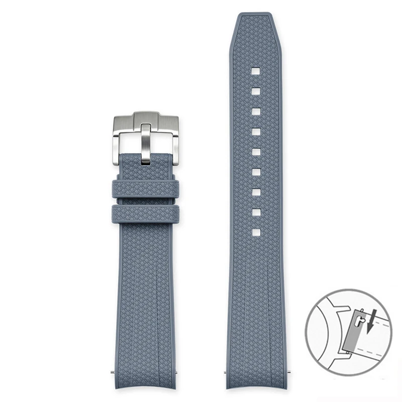 Sport Waterproof Liquid Silicone Watch Strap, Quick Release 20mm Band