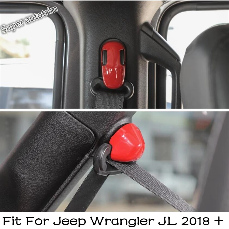 

Безопасное сиденье для ноутбука, внутренняя отделка, подходит для Jeep Wrangler JL 2018-2022, Красный/углеродное волокно ABS